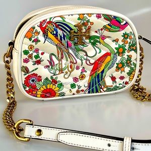 Authentic TORY BURCH floral quilted leather Kira bag